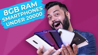 TOP 6 BEST 8GB RAM MOBILE PHONES UNDER ₹20000 BUDGET ⚡⚡⚡ December 2019 [upl. by Ykroc]