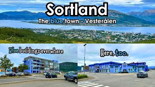 Sortland  Why are all buildings blue  Vesterålen [upl. by Yraunaj]