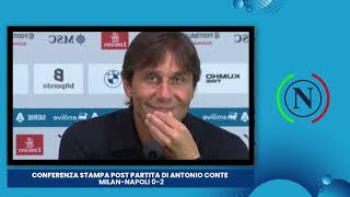 quotSCUDETTO Non ci NASCONDIAMO ma restiamo UMILIquot Conte conferenza post MilanNapoli 02 Napoli [upl. by Nicolle793]