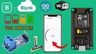 ESP8266 Monitor its Own Battery Level using Blynk IoT for Battery Powered Projects  Voltage sensor [upl. by Esinert]