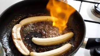 French Bananas Flambe  Original Homemade Dessert  Quick amp Easy Recipe [upl. by Airotel]