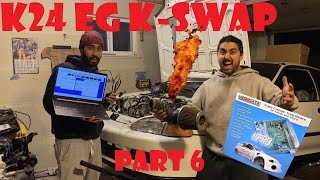 THE K24 SWAP RUNS Wiring Fuel amp KPro Install EG Civic K Swap Part 6 Final Part [upl. by Nnarual]