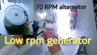 low rpm generator alternator and free energy dc generator 70rpm generator [upl. by Yerroc]