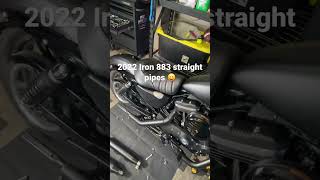 2022 HarleyDavidson Iron 883 Straight Pipes Sound [upl. by Haon]