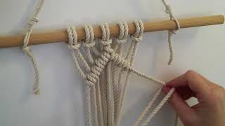 diagonal double half hitch macrame knot [upl. by Karim]