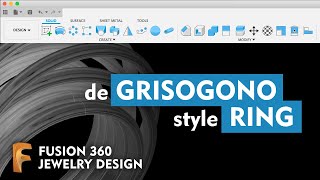 DE GRISOGONO ALLEGRA STYLE RING  Fusion 360 — Jewelry design [upl. by Ystap]