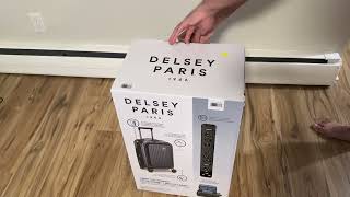 Delsey Front Lid CarryOn Hardside Spinner  Costco [upl. by Kulda804]