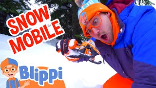 Learning Snowmobiles For Christmas with Blippi  Vehicle Toys  Educational Videos for Kids [upl. by Cupo]