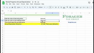 Easy Calculation for Depreciation Deduction for Real Estate Rentals [upl. by Raney]