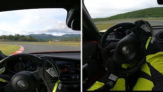 GMS  Alfa Romeo 4C tuned vs Alfa Romeo Giulia Quadrifogolio stock [upl. by Rist]