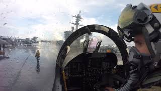 Navy Flight Deck Operations from Cockpit of FA18  Original Unedited Audio [upl. by Neened]