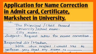 Application for name correction in Admit Marksheet Certificate in University l Latter to CBSE bord [upl. by Kahcztiy732]