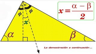 Ángulo Formado por una Bisectriz Interior y una Altura en un TriánguloDemostración [upl. by Farly]