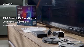 Installation Guide—AiDot Linkind ET6 Smart TV Backlights with HDMI 20 Sync Box [upl. by Ott]