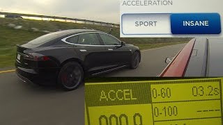 Tesla Model S P85D Insane vs Sport Mode Testing 060 MPH in 317 Seconds [upl. by Mundt543]