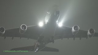 Foggy Night Takeoff  London Heathrow Airport [upl. by Stephen]