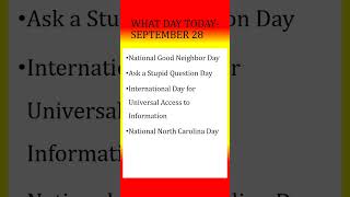 What Day Today  September 28 Shanus All in All shorts informationfactsonthisdayspecialdayyt [upl. by Conan695]