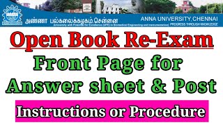 How to write Annexure 1 Answer sheet amp Annexure 2 postal Front page Anna University  Anbarivu [upl. by Oirramed937]