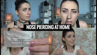 DIY Nose Piercing at home  I pierced my nose myself [upl. by Iseabal6]