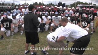 2010 Linfield Football Camp Defensive Line  Rip Drill [upl. by Eneleh]