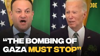 Leo Varadkar calls on Joe Biden to demand immediate ceasefire in Gaza [upl. by Araas]