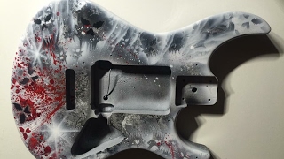 How to paint a guitar spray paint art [upl. by Lagasse]