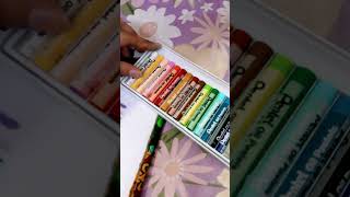 Unboxing pantel arts oil pastels 16 colour setcool oil pastels colour review video 🎨🌈🍭🍬shorts [upl. by Sholley]