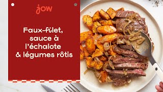 Fauxfilet sauce à léchalote amp légumes rôtis [upl. by Euhc]