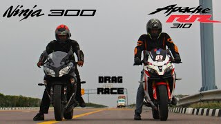 Ninja 300 BS6 vs Apache RR 310 B6 Long Race [upl. by Eelak]