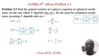 EM 33 Electrodynamics Griffiths 4th edition Problem 33 related to Laplace equation [upl. by Hsatan218]