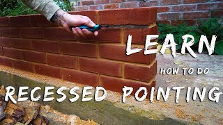 HOW TO DO RECESSED POINTING Bricklaying for beginners ep11 [upl. by Hanavas]