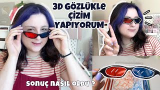 3D GÖZLÜK İLE ÇİZİM YAPIYORUM 😎 Eskiz Defterine Yaptığım En İlginç Çizim [upl. by Anchie]