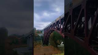 Time Lapse of Train passing over bridge at Letchworth State Park train timelapse hiking newyork [upl. by Drugi257]