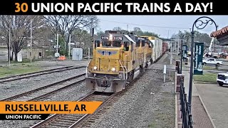 Russellville Arkansas USA  Virtual Railfan Live [upl. by Ymled]