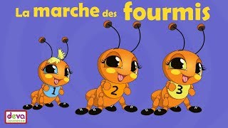 La marche des fourmis hourra hourra paroles et animation  Comptine bébé [upl. by Laden]