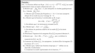 Etude de fonction et dérivabilité  exercice sur létude de fonction 2BAC [upl. by Cyb]