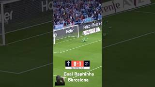 The goalless score was finally broken by Raphinhas kick football barcelona [upl. by Gaivn]