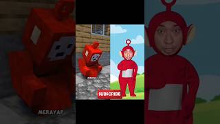 Original vs Animation  Tinky Winky Di Dinding minecraft comedy [upl. by Atronna]