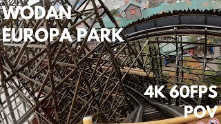 Wodan front row POV 4K 60 fps  Europa Park Germany 2024 [upl. by Uohk]