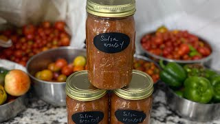 How to make and can Fresh Salsa from cherry tomatoes [upl. by Clarette]