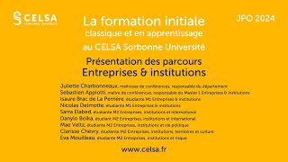 JPO CELSA 2024  Conférence Entreprises et institutions [upl. by Ellatsyrc]