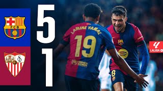 FC BARCELONA 5 vs 1 SEVILLA LALIGA 202425 MD10 [upl. by Towrey]