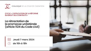 La rétractation de la promesse unilatérale article 1124 du Code civil [upl. by Aleacim604]