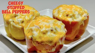 HOMEMADE CHEESY STUFFED BELL PEPPERS  PERLYDEE  ZATARAINS RED BEANS amp RICE [upl. by Rowell]