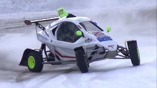 Kart Cross in Action on Snow  Motorbike Engine powered Buggy at Livigno Ice Track [upl. by Zara]