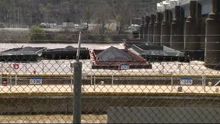 Pittsburgh bridges reopen after 26 barges break loose [upl. by Kiyoshi]