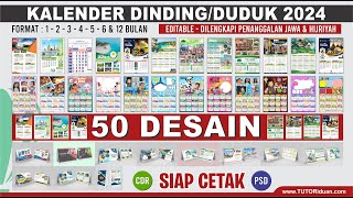 Kumpulan Kalender Dinding dan Duduk 2024 Editable Masehi Jawa Hijriah Siap CETAK CDR PSD Calendar [upl. by Johan]