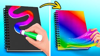 HOW TO SURVIVE FIRST DAY OF SCHOOL⚡️📝 Easy Hacks and Smart DIY ideas by 123 GO [upl. by Asenej]