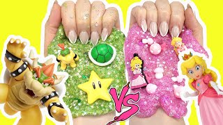 The Super Mario Movie DIY Slime Making and Mixing Tutorial with Peach and Bowser Crafts for Kids [upl. by Odnomyar]