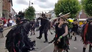 Beltane Border Morris dancing Brimfield at Bridport Folk Festival Sat 27 Jul 2019 [upl. by Gnous]